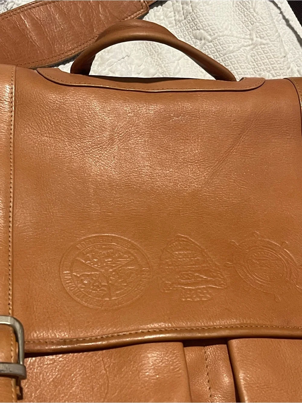 Leather Messenger/Satchel/Briefcase Bag - Tan Piel Brand Northern Tier Scouts